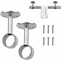 Gardinenstangenhalterungen, Edelstahl-Garderobenstangenhalter, 22 mm Durchmesser, für Duschvorhang, Kleiderschrank, Hebelstange, Rohrhalter, Fassung von DEBUNS