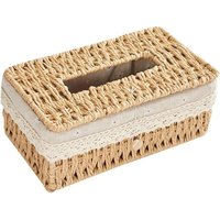 Gewebter Taschentuchhalter, Rattan-Taschentuchhalter, Korb-Taschentuchhalter für Auto, Badezimmer, Schminktisch, Büroarbeitsplatten, von DEBUNS von DEBUNS