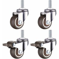Hochleistungs-Lenkrolle aus Gummi mit M8-Gewindeschaft für Handwagen, Werkbänke, Möbelräder, 1,5 Zoll, Gewindedurchmesser: 8 mm, Länge 20 mm, 2 Stück Hochleistungs-Lenkrolle aus Gummi mit M8-Gewindeschaft für Handwagen, Werkbänke, Möbelräder, 1,5 Zoll, Gewindedurchmesser: 8 mm, Länge 20 mm, 2 Stück von DEBUNS