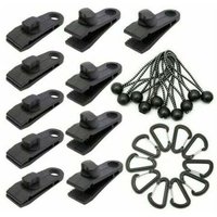 Hot Sale-10er Pack Planenklammern mit 10 Gummikordeln mit Kugel für Markise, Verschlussklammern Planenklammern Kunststoff Linoleum Zeltklammern für Hot Sale-10er Pack Planenklammern mit 10 Gummikordeln mit Kugel für Markise, Verschlussklammern Planenklammern Kunststoff Linoleum Zeltklammern für von DEBUNS