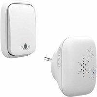 Kabellose und batterielose Türklingel, Außenbereich, wasserdicht, IP 65, Schnee, Regen, Feuchtigkeit, weiß, von DEBUNS Kabellose und batterielose Türklingel, Außenbereich, wasserdicht, IP 65, Schnee, Regen, Feuchtigkeit, weiß, von DEBUNS von DEBUNS