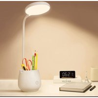 Kleine wiederaufladbare LED-Schreibtischlampe, augenschützendes Design, bietet 3 Farbbeleuchtungsmodi, geeignet für Studentenwohnheime und von DEBUNS