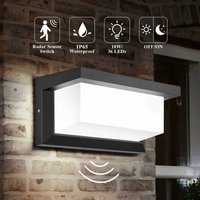 LED-Außenwandleuchte mit Bewegungsmelder, 18 W Außenbeleuchtung IP65 wasserdicht, quadratisch, Radar-Induktionssteuerleuchte für Terrasse, Balkon, LED-Außenwandleuchte mit Bewegungsmelder, 18 W Außenbeleuchtung IP65 wasserdicht, quadratisch, Radar-Induktionssteuerleuchte für Terrasse, Balkon, von DEBUNS