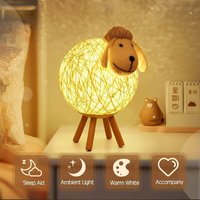 LED-Nachtlicht, Schaf-Rattan-Nachttischlampe, Kinder-Nachtlichtprojektor, LED-Nachtlampe für Schlafzimmer, Babyzimmer, Wohnzimmer, Geschenk, 110 cm, LED-Nachtlicht, Schaf-Rattan-Nachttischlampe, Kinder-Nachtlichtprojektor, LED-Nachtlampe für Schlafzimmer, Babyzimmer, Wohnzimmer, Geschenk, 110 cm, von DEBUNS