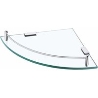 LaBlanc – Eckregal aus Glas – Badezimmer-Duschregal – Wandmontiertes Regal aus gehärtetem Glas – mit Handtuchhalter 304 poliertem Edelstahl, DEBUNS von DEBUNS