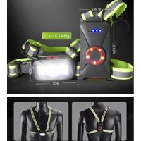 Lauflicht, 120° verstellbarer Abstrahlwinkel, 500 Lumen, 360° Reflektorstreifen, über USB wiederaufladbar, LED-Brust-Nachtlicht, ideal zum Laufen, Lauflicht, 120° verstellbarer Abstrahlwinkel, 500 Lumen, 360° Reflektorstreifen, über USB wiederaufladbar, LED-Brust-Nachtlicht, ideal zum Laufen, von DEBUNS