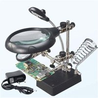 Lötstation aus dritter Hand, 5 LEDs, Tischlupe, 2,5-fach/7,5-fach/10-fach, Linsenhalter mit Klemme zum Löten, Reparieren und Modellieren..DEBUNS von DEBUNS
