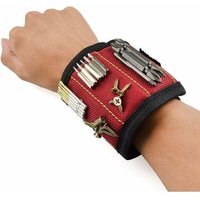 Magnetarmband, 10 starke Magnete, Magnetarmband zum Halten von Schrauben, Nägeln, Bits, Befestigungselementen, Unterlegscheiben, Bolzen, Scheren, von DEBUNS