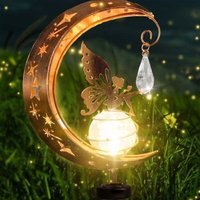 Mond-Solar-Dekoleuchten für den Garten, Terrassendeko, Solarmond aus Metall, Glas-LED, Gartenlampe, wasserdichte Pfostenleuchte mit Fee und Pfahl, Mond-Solar-Dekoleuchten für den Garten, Terrassendeko, Solarmond aus Metall, Glas-LED, Gartenlampe, wasserdichte Pfostenleuchte mit Fee und Pfahl, von DEBUNS