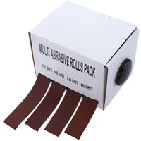 Multi-Abrasive-Schleifpapierrollen-Set, Körnung 150, 240, 320, 400 mit Spender, Gleit-Schmirgelleinenrolle, Schleifband für Metall, Glas, von DEBUNS