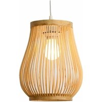 Pendelleuchte, Retro-Kürbis-Flurlampe, gewebte Laterne, Einzellicht, Deckenpendel, Hängebeleuchtung in Rattanform für Teehaus, Esszimmer, Terrasse in von DEBUNS