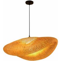 Pendelleuchte E27 Kronleuchter Pendelleuchte Vintage Retro Industrielle Pendelleuchte Bambus Natur Rattan Gewebte Hängelampen Höhenverstellbar Pendelleuchte E27 Kronleuchter Pendelleuchte Vintage Retro Industrielle Pendelleuchte Bambus Natur Rattan Gewebte Hängelampen Höhenverstellbar von DEBUNS