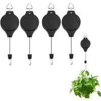 Pflanzenhaken, einziehbare Hängepflanzenhänger, hängender Pflanzenkorb, hängende Pflanzenrolle, Körbe, Töpfe, Vogelfutterspender (4 Stück) ..DEBUNS von DEBUNS