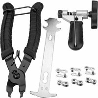 Professionelles Fahrradketten-Reparaturwerkzeug, Fahrrad-Werkzeugset, Kettenzange, Universal-Kettenteiler, Kettenverschleißanzeige mit 6 Professionelles Fahrradketten-Reparaturwerkzeug, Fahrrad-Werkzeugset, Kettenzange, Universal-Kettenteiler, Kettenverschleißanzeige mit 6 von DEBUNS