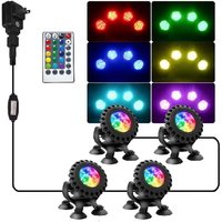 RGB-Tauch-LED-Licht, 4-in-1-Strahler mit Fernbedienung, wasserdicht IP68, mehrfarbig, für Aquarien, Gärten, Höfe, Pools, Brunnen, von DEBUNS RGB-Tauch-LED-Licht, 4-in-1-Strahler mit Fernbedienung, wasserdicht IP68, mehrfarbig, für Aquarien, Gärten, Höfe, Pools, Brunnen, von DEBUNS von DEBUNS