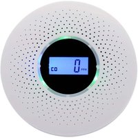 Rauchmelder, kombinierter Rauch- und Kohlenmonoxidmelder, kombinierter Alarm mit akustischer Warnung und digitaler Anzeige, batteriebetrieben. DEBUNS von DEBUNS