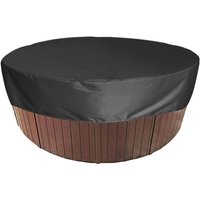 Runde Poolabdeckung, Solar-Poolabdeckung, wasserdichte Spa-Schutzabdeckung, 190T für Outdoor-Spas-Badewanne,——Schwarz 20030cm..DEBUNS von DEBUNS