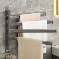 Schwarzer drehbarer Handtuchhalter, ohne Bohren, Wandmontage, Badezimmer-Handtuchecke, Eckstange mit 3 Armen..DEBUNS Schwarzer drehbarer Handtuchhalter, ohne Bohren, Wandmontage, Badezimmer-Handtuchecke, Eckstange mit 3 Armen..DEBUNS von DEBUNS
