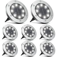 Solar Außenlampe, 8-teiliges Solar Außenlicht, 8LED Outdoor Garten Solarlampe, IP65 wasserdichter Outdoor Solarstrahler, Dekorative Outdoor von DEBUNS