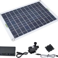 Solar-Wasserpumpen-Set, 800 l/h solarbetriebene Tauchpumpe mit 50 W 12 V Solarpanel, ideal für kleine Teiche, Pools, Aquarien, Vogelbäder, von DEBUNS