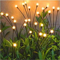 Solarleuchten Außen, 4 Stück 10 LED Solarleuchten Glühwürmchen für Garten, Balkon, Outdoor Solarlampe Gartendeko, Wasserdicht IP65, [Energieklasse C] von DEBUNS