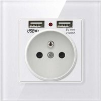 Steckdose mit Dual-USB-Ladegerät - kompatibel mit iPhone/Android - 1 Stück, die DEBUNS von DEBUNS