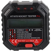 Stromkreistester, HT107D Steckdosentester mit Spannungsanzeige, Automatischer Stromkreispolaritäts-Spannungsprüfer, Spannungsprüfer, von DEBUNS von DEBUNS