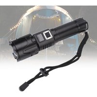Superhelle Taschenlampe, 3 Modi, zoombar, IPX4, wasserdicht, wiederaufladbare LED-Taschenlampe mit LCD-Display für Camping und Wandern, DUBUNS von DEBUNS