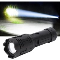 Superhelle Taschenlampe mit digitalem LCD-Display, wiederaufladbar über USB, Hochleistungs-LED-Taschenlampe, IPX4 wasserdicht, für Camping und von DEBUNS