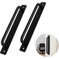 Türgriff, 2 Stück, schwarzer Türgriff, Aluminiumlegierung, robuster Schiebetürgriff für Innen- und Außentüren, Scheunentore, Kleiderschrank, von DEBUNS