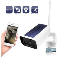 Überwachungskamera für den Innen- und Außenbereich DC08 Solarkamera (WLAN) 1080P Kabelloser Monitor, kein Plug-in, IP65 wasserdicht, Nachtsicht, von DEBUNS