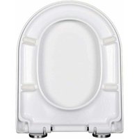 V- und U-förmiger Toilettensitz mit Absenkautomatik und einfacher Reinigung. Weiß mit Schnellverschlussknopf (U), von DEBUNS von DEBUNS