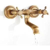 Vintage Kupfer Wandarmatur, Antike Küchenspüle, 180 Grad drehbar, mit Warm- und Kaltwasser Cisea..DEBUNS von DEBUNS