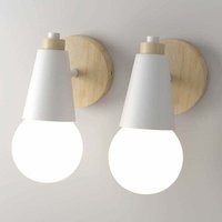 Vintage-Wandleuchte für den Innenbereich, 360 ° drehbar, Wandlampe aus Holz, E27, Wandleuchten für Schlafzimmer, Küche, Restaurant, Café, Flur (2 Vintage-Wandleuchte für den Innenbereich, 360 ° drehbar, Wandlampe aus Holz, E27, Wandleuchten für Schlafzimmer, Küche, Restaurant, Café, Flur (2 von DEBUNS
