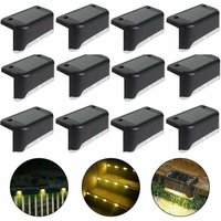 Wasserdichte Solar-Zaunleuchte, Solar-Terrassenleuchte, Treppenleuchte, IP65 LED-Solar-Gartenleuchten für Terrassentreppenzäune (Warmes von DEBUNS