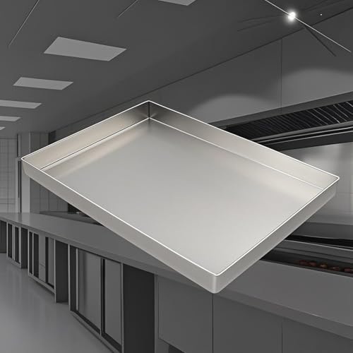 AC aus Edelstahl 304 mit Abfluss, 5 cm tief, auslaufsichere Schale für Fenster-Außengeräte, extra großer Kondensatsammler, Blumentopf-Untersetzer (20 x 70 cm (8 x 28 Zoll)) von DECAKE