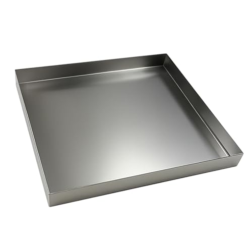 AC aus Edelstahl 304 mit Abfluss, 5 cm tief, auslaufsichere Schale für Fenster-Außengeräte, extra großer Kondensatsammler, Blumentopf-Untersetzer (60 x 10 cm (24 x 4 Zoll)) von DECAKE