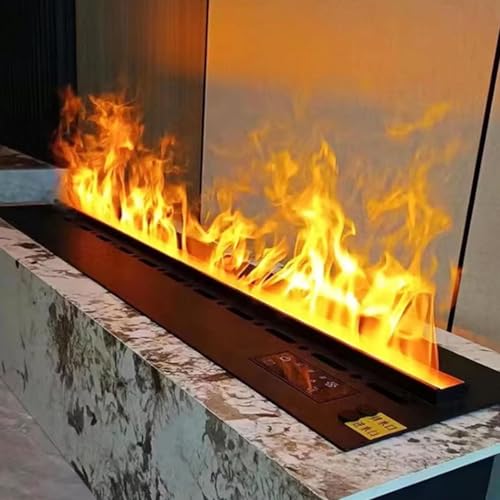 DECAKE Elektrischer Kamin mit Fernbedienung und intelligenter App-Steuerung, 3D-Wasserdampfflammen für die Beheizung der Wohnatmosphäre von DECAKE
