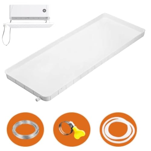 DECAKE Klimaanlage mit Ablaufschlauch-Kit – Universal-HVAC-AC-Tablett für Innen- und Außengeräte, auslaufsichere Kunststoffwanne, seitlicher Auslass 80/92,5 cm (1–2P, 1000 cm Schlauch) von DECAKE