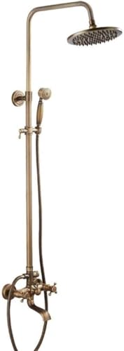 DECAKE Vintage Luxus Duschset mit Handbrause und Regenduschsäule | Duschbad | Duschsystem mit Mischbatterie inkl. von DECAKE