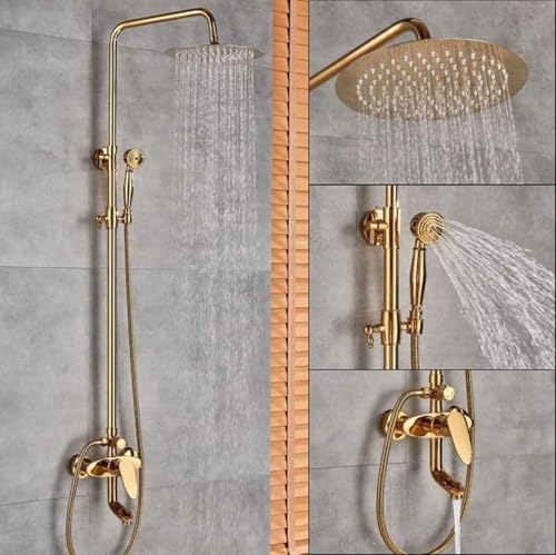 DECAKE den Wasserhahn-Set d Regendusche Mischbatterie Kran Wandmontage mit Handbrause Badewanne Regensäule Wasserhahn, Duscharmatur A von DECAKE