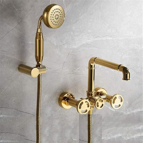 Wasserhahn Badewanne Duschsysteme Badewannenarmaturen Bad Duschset Duschset Badewannenmischbatterie Dual Control Duschwand Wandhalterung Für Badezimmer Gold-Gold Wasserhahn Badewanne Duschsysteme Badewannenarmaturen Bad Duschset Duschset Badewannenmischbatterie Dual Control Duschwand Wandhalterung Für Badezimmer Gold-Gold von DECAKE