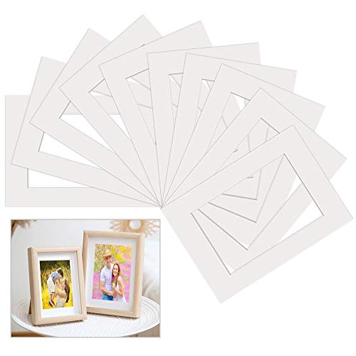 DECARETA 10 Blätter Passepartout Rahmen, 29.7x42cm (DIN A3) Paspertout Karton Weiß für Bilder von DECARETA