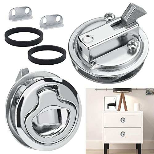 DECARETA 2 Stücke Pull Hatch Lock Möbel Schlösser Möbelschlosser Möbelgriff Wohnmobil Metall Möbelschloss Verriegelung Schubladen Möbel Möbelverschluss Hatch Fallenschloss für Schrank Boot Wohnwagen von DECARETA