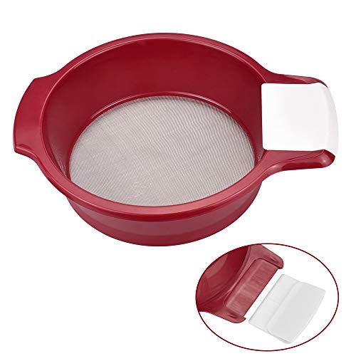 DECARETA Mehlsieb Edelstahl Fein Sieb Mehl Rot 21cm Durchmesser Küchensiebe mit Griffe Haushaltssieb Feinmaschig Edelstahlsieb mit Schaber für Mehl Tee Zucker Pulver Küche DECARETA Mehlsieb Edelstahl Fein Sieb Mehl Rot 21cm Durchmesser Küchensiebe mit Griffe Haushaltssieb Feinmaschig Edelstahlsieb mit Schaber für Mehl Tee Zucker Pulver Küche von DECARETA