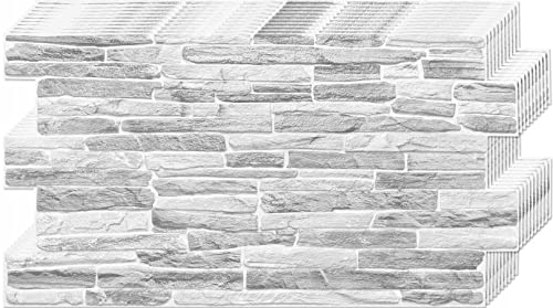 Deccart - 3D Wandpaneele aus PVC Platte | Wandverkleidung | Steinoptik | Wanddeko für Küche, Badezimmer, Wohnzimmer | Silver Rock | 10 Stück von Deccart