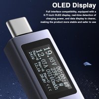 DECDEAL Typ-C-Handy-Ladetester PD-Gleichstrom-Voltmeter-Leistungsmesser Aluminium-Legierungsgehäuse Unterstützung 4-30-V-Spannung 0-12A von DECDEAL