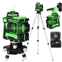 Decdeal - 3D-Laser-Nivelliergerät, 12 Linien, horizontale, vertikale Linien mit Selbstnivellierungsfunktion, 1 Batterie mit Stativ von DECDEAL