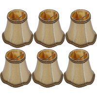 Decdeal 6pcs Haushaltsstofflampenschattenschild Lampenabdeckungszubehör für E14 Kronleuchter Wandleuchte von DECDEAL