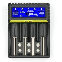 Akkuladegerät 18650 Lithium-Ionen-Akku Nickel-Metallhydrid-Nickel-Cadmium AA AAA 9V Akkuladegerät Intelligentes Ladegerät mit LCD-Display, Schwarz von DECDEAL